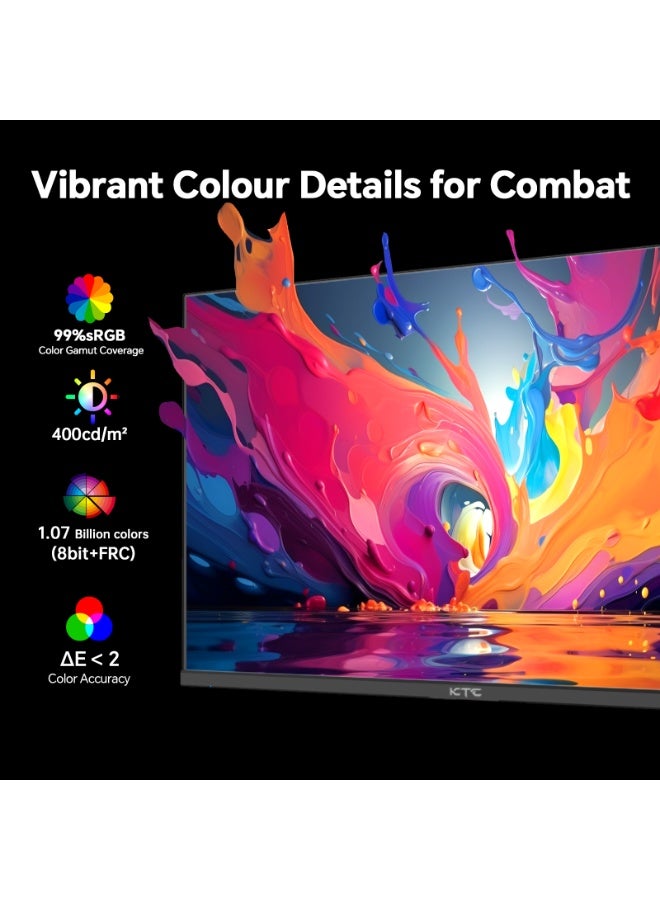 KTC 24 inch Gaming Monitor QHD 180Hz, Fast IPS 1440p Computer Monitor, Up to 185Hz, 1ms, G-Sync/FreeSync, HDR400, Height Adjustable, 2 x HDMI, 1 x DP H24T7 - Image 5